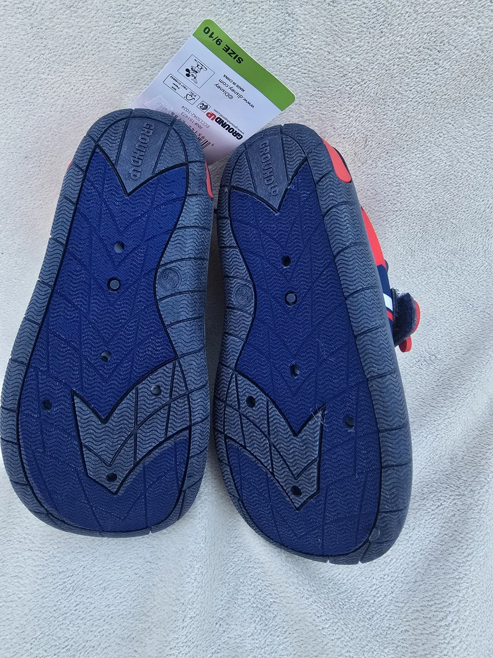 Disney Mickey Mouse Junior Kids SZ 9 10 Water Shoes Red White & Blue Striped NWT
